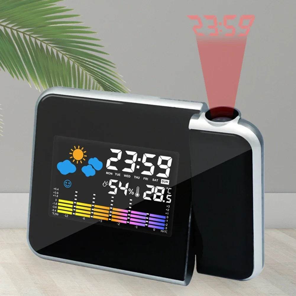 Led Desk Clock - LED Rotating Projection Alarm Clock Color