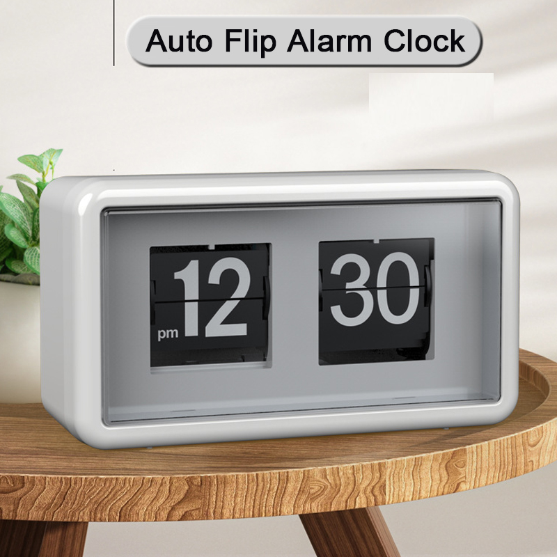 Led Desk Clock - Auto Flip Alarm Clock Time Display
