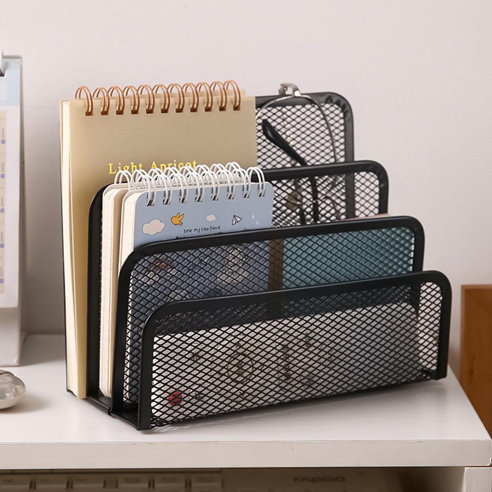 Home Office Freelancer - 3‑Tier Metal Mesh Desk Organizer Rack