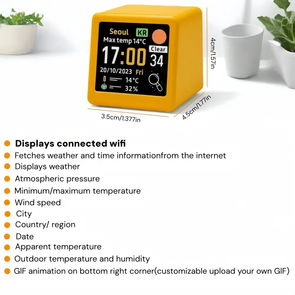 Smart Wifi Weather Station Des - Led Desk Clock recension och pris