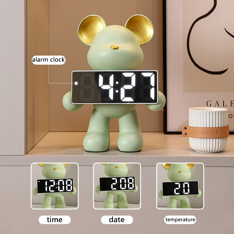 Nordic Creative Resin Bear Clo - Led Desk Clock recension och pris
