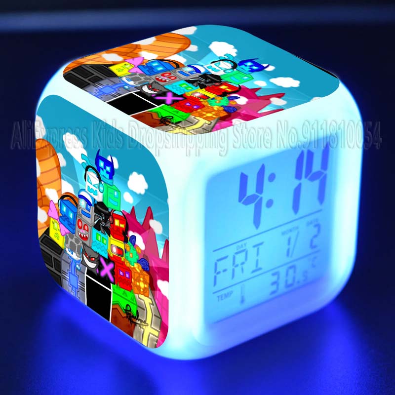 Angry Geometry Dash Alarm Cloc - Led Desk Clock recension och pris
