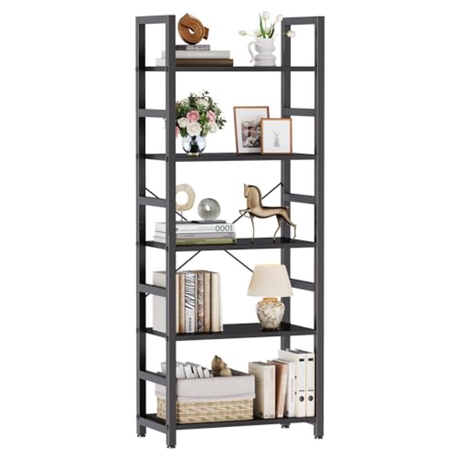 5-Tier Bookshelf, Modern Tall  - Home Office Living Room recension och pris