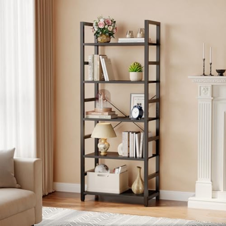 5-Tier Bookshelf, Modern Tall  - Home Office Living Room recension och pris