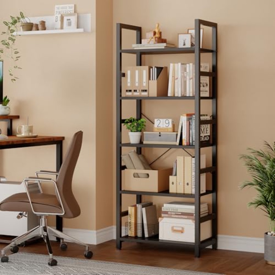 5-Tier Bookshelf, Modern Tall  - Home Office Living Room recension och pris