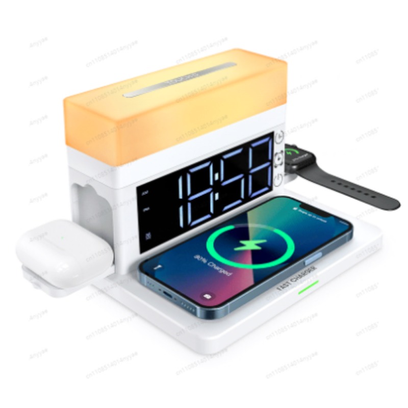 6-in-1 Wireless Charging Desk  - Led Desk Clock recension och pris