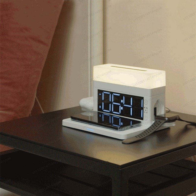 6-in-1 Wireless Charging Desk  - Led Desk Clock recension och pris