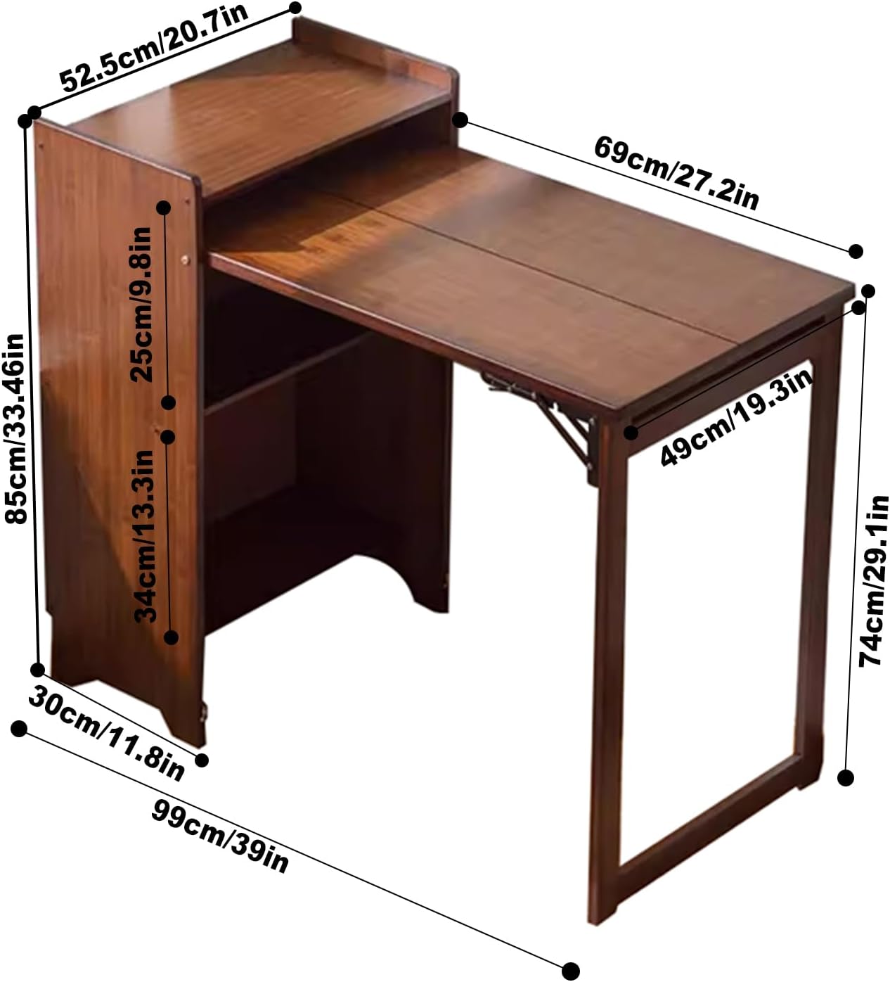 Bamboo Folding Desk With Stora - Home Office Hideaway Desk recension och pris