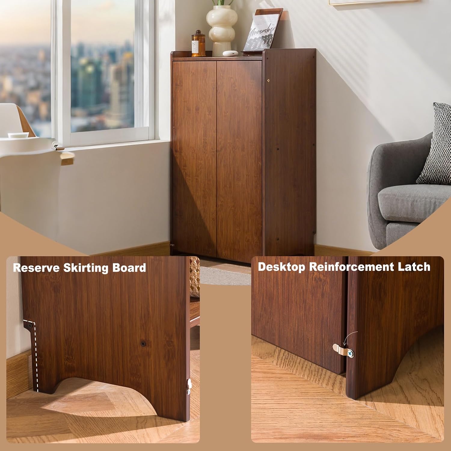 Bamboo Folding Desk With Stora - Home Office Hideaway Desk recension och pris