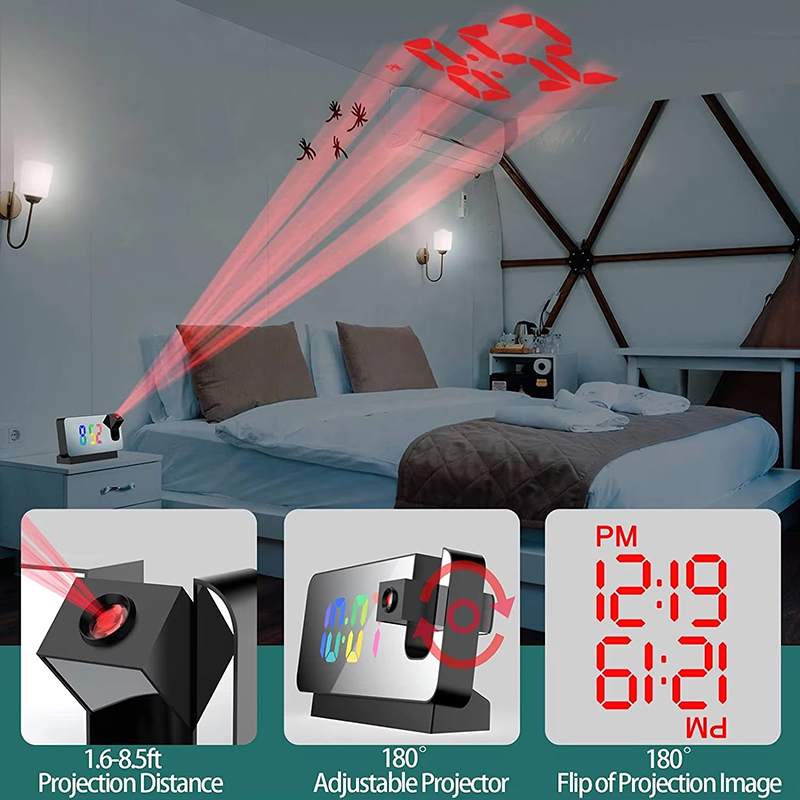 Projection Alarm Clock Desk Cl - Led Desk Clock recension och pris