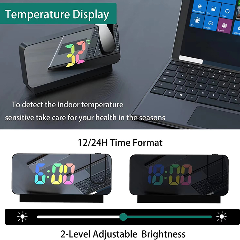 Projection Alarm Clock Desk Cl - Led Desk Clock recension och pris