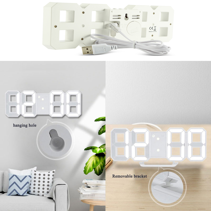 3D Digital Alarm Clock Wall LE - Led Desk Clock recension och pris