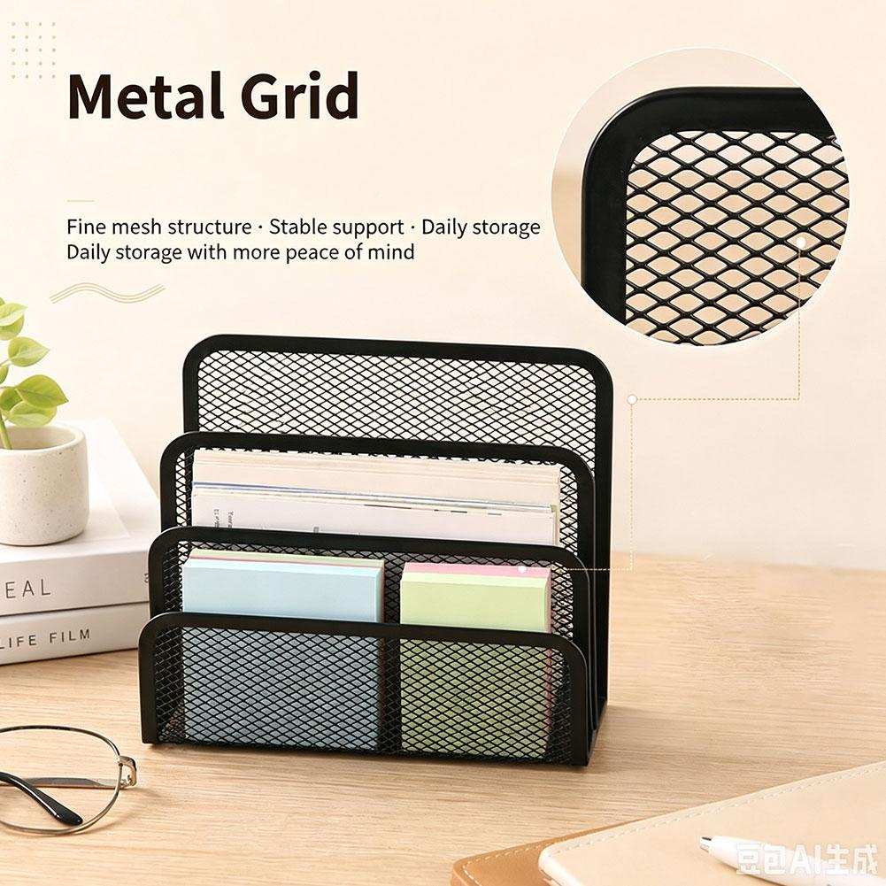 3‑Tier Metal Mesh Desk Organiz - Home Office Freelancer recension och pris
