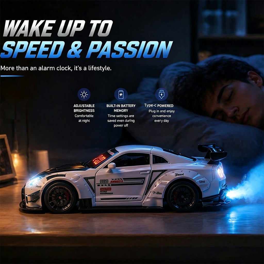 1PCS Rechargeable Hypercar Mod - Led Desk Clock recension och pris